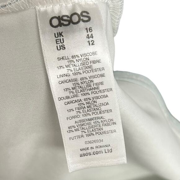 ASOS Light Blue Sleeveless Cut Out Rib Knee Length Sleeveless Bodycon Dress 12 - Picture 3 of 5